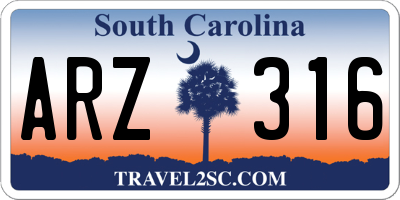 SC license plate ARZ316