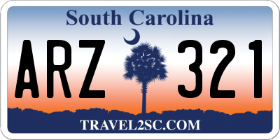 SC license plate ARZ321