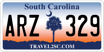SC license plate ARZ329