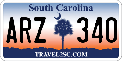 SC license plate ARZ340