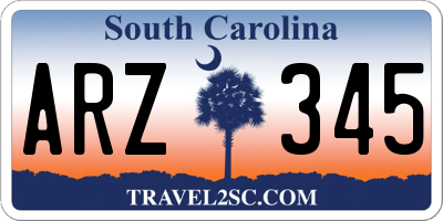 SC license plate ARZ345