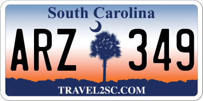 SC license plate ARZ349