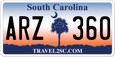 SC license plate ARZ360