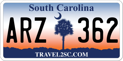 SC license plate ARZ362