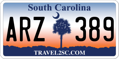 SC license plate ARZ389