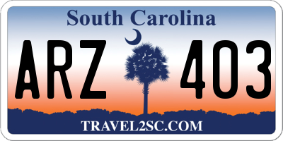 SC license plate ARZ403