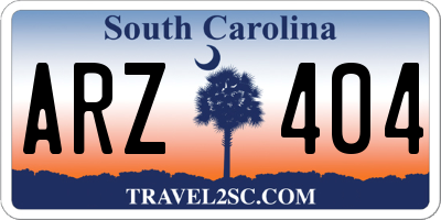 SC license plate ARZ404