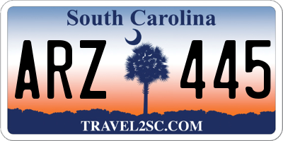 SC license plate ARZ445