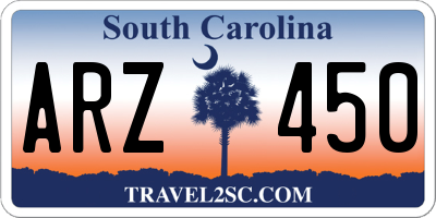 SC license plate ARZ450