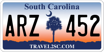 SC license plate ARZ452