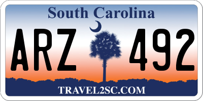 SC license plate ARZ492