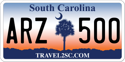 SC license plate ARZ500