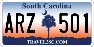 SC license plate ARZ501
