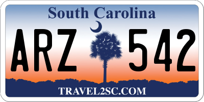SC license plate ARZ542