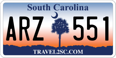 SC license plate ARZ551