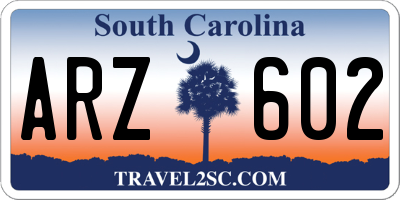 SC license plate ARZ602