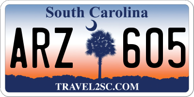 SC license plate ARZ605