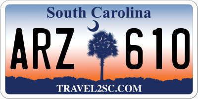 SC license plate ARZ610