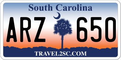 SC license plate ARZ650