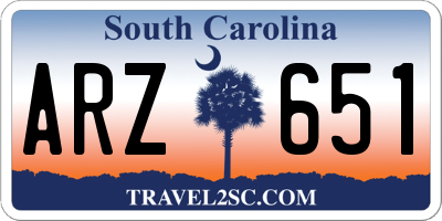 SC license plate ARZ651