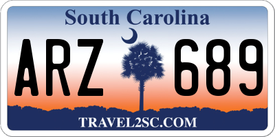 SC license plate ARZ689