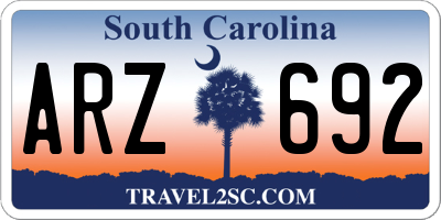 SC license plate ARZ692