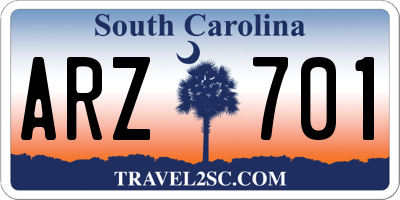 SC license plate ARZ701