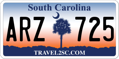 SC license plate ARZ725