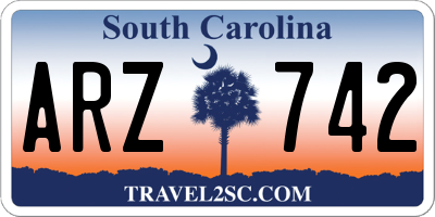 SC license plate ARZ742