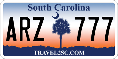 SC license plate ARZ777