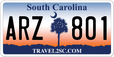 SC license plate ARZ801