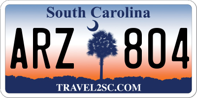 SC license plate ARZ804