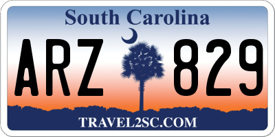 SC license plate ARZ829