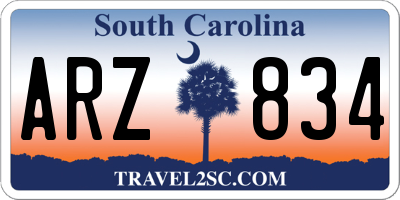 SC license plate ARZ834