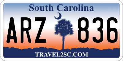 SC license plate ARZ836