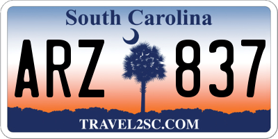 SC license plate ARZ837