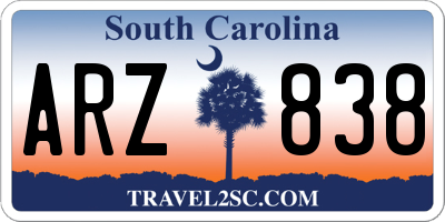 SC license plate ARZ838