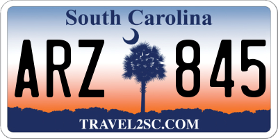 SC license plate ARZ845