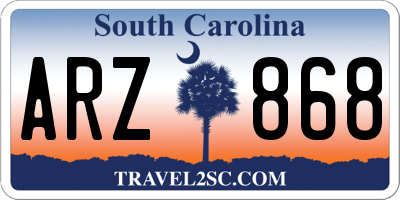 SC license plate ARZ868