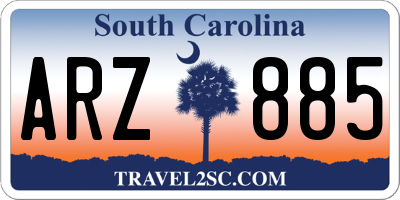 SC license plate ARZ885
