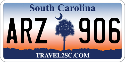 SC license plate ARZ906
