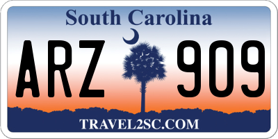 SC license plate ARZ909