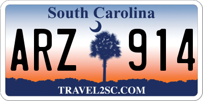 SC license plate ARZ914