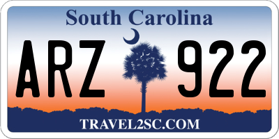 SC license plate ARZ922