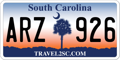 SC license plate ARZ926