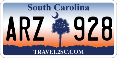 SC license plate ARZ928