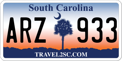 SC license plate ARZ933