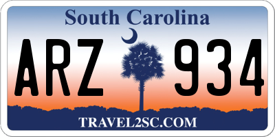 SC license plate ARZ934