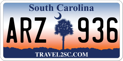 SC license plate ARZ936