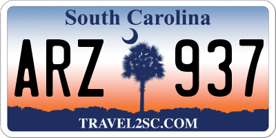 SC license plate ARZ937